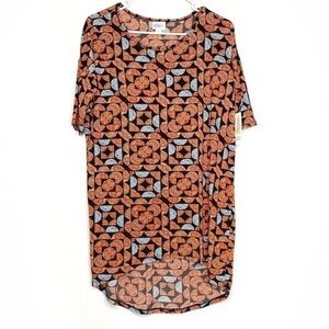 NWT LuLaRoe Women’s XXS Irma Mandala Shirt Short Sleeve Tunic Top Red 2XS